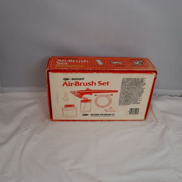 Vintage Badger Air Brush Set Model 350-3 Single Action Air Brush & Accessories - Picture 12 of 12